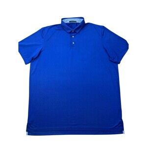 Greyson Men's XXL 2XL Blue with Back Wolf Logo Stretch Short Sleeve Polo Shirt‎